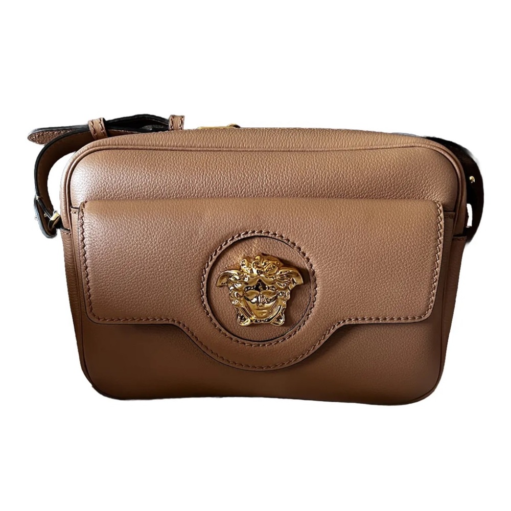 Versace La Medusa Camera Bag Caramel